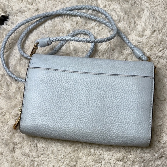 Tory Burch Taylor Flat Wallet Seltzer Blue - Picture 3 of 15